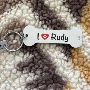 I ❤️ Rudy Dog Bone Key Chain